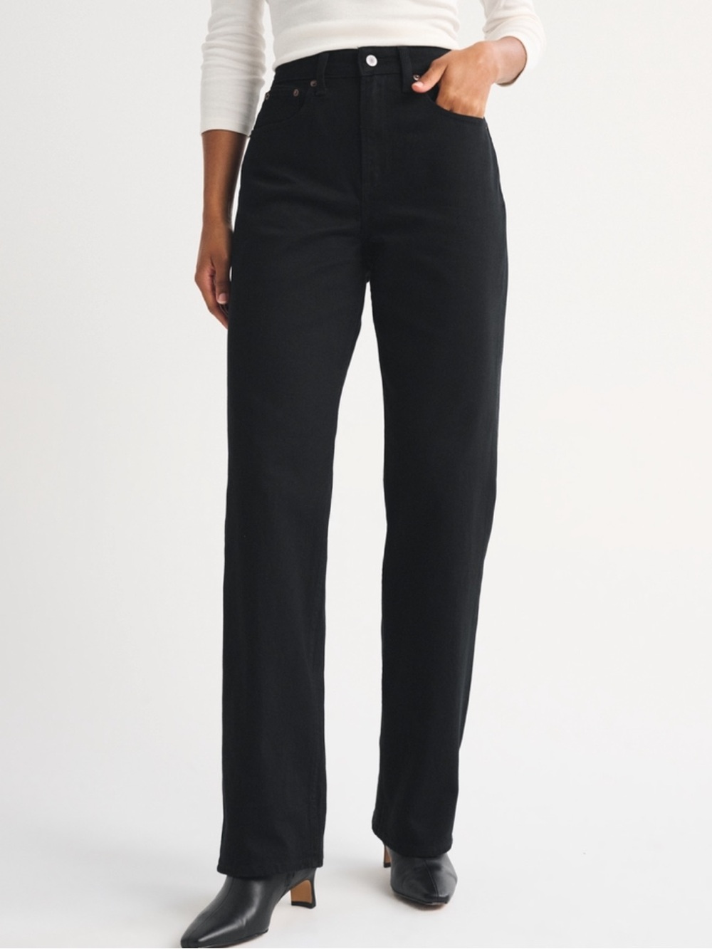 Abercrombie & Fitch Black Straight Leg Jeans